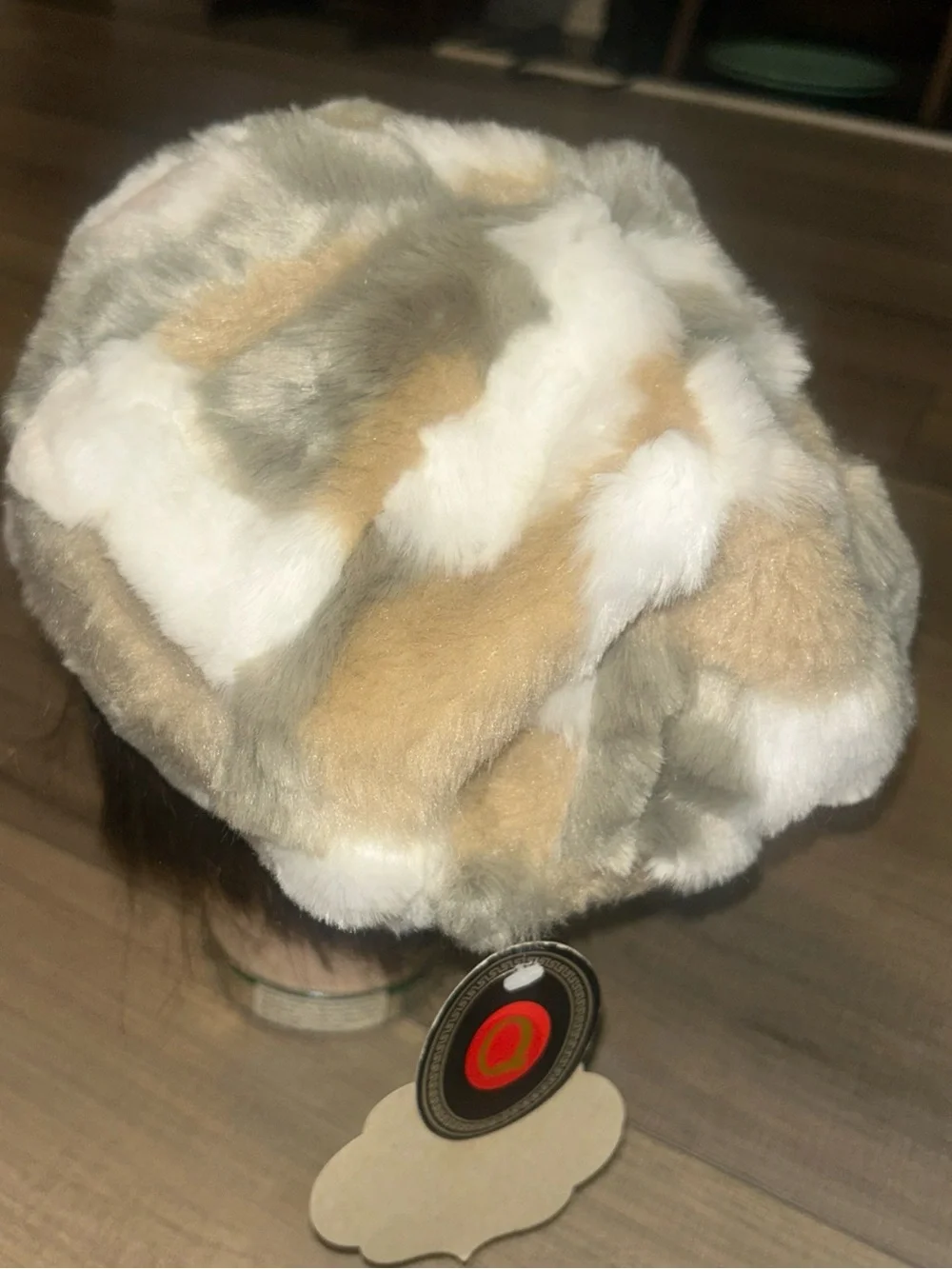 Angora Blend Plushie Newsboy Hat Hippie Groovy Retro Winter Fuzzy Earth Tones